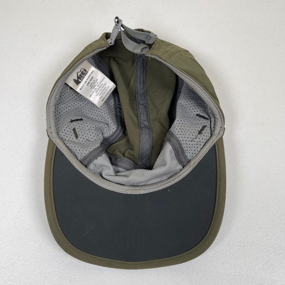 REI Co-op Screeline Hat Cap Olive Green Hiking Foldable Moisture-Wicking 5 Panel - Picture 6 of 7